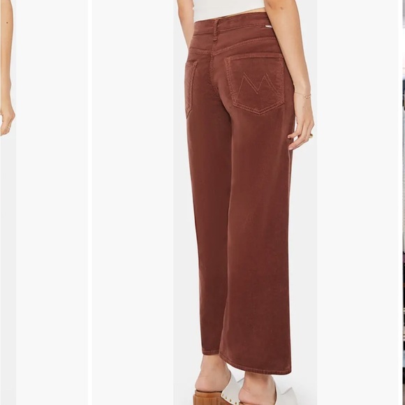 MOTHER Maven Mid Rise Ankle Wide Leg Corduroy Pants Red Brick Size 29 - Picture 2 of 8